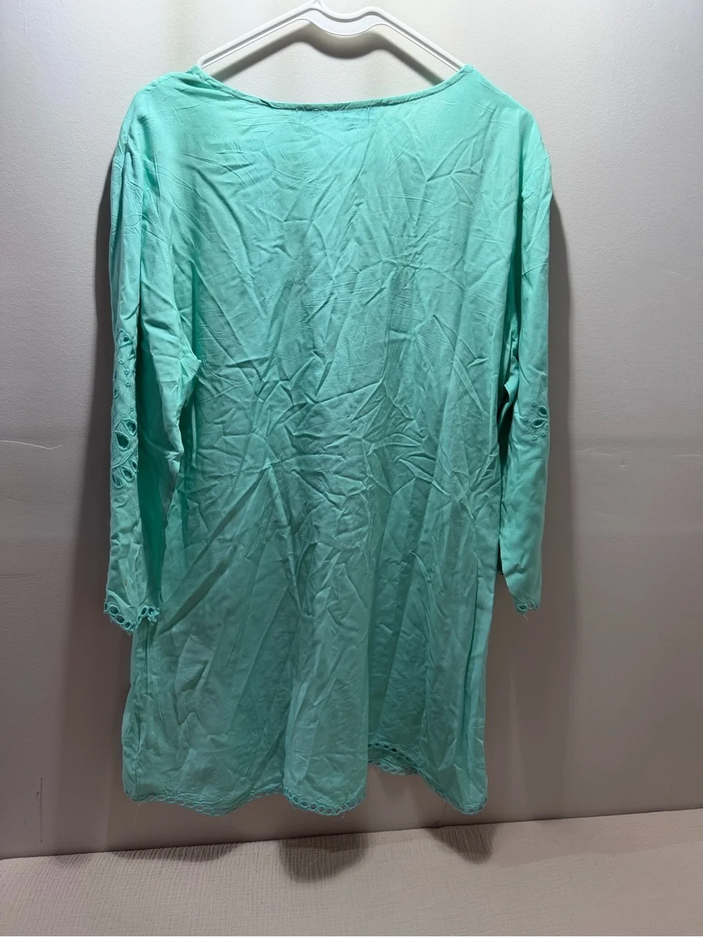 Solitaire Mint Lace-Up Eyelet Swim Coverup Tunic
